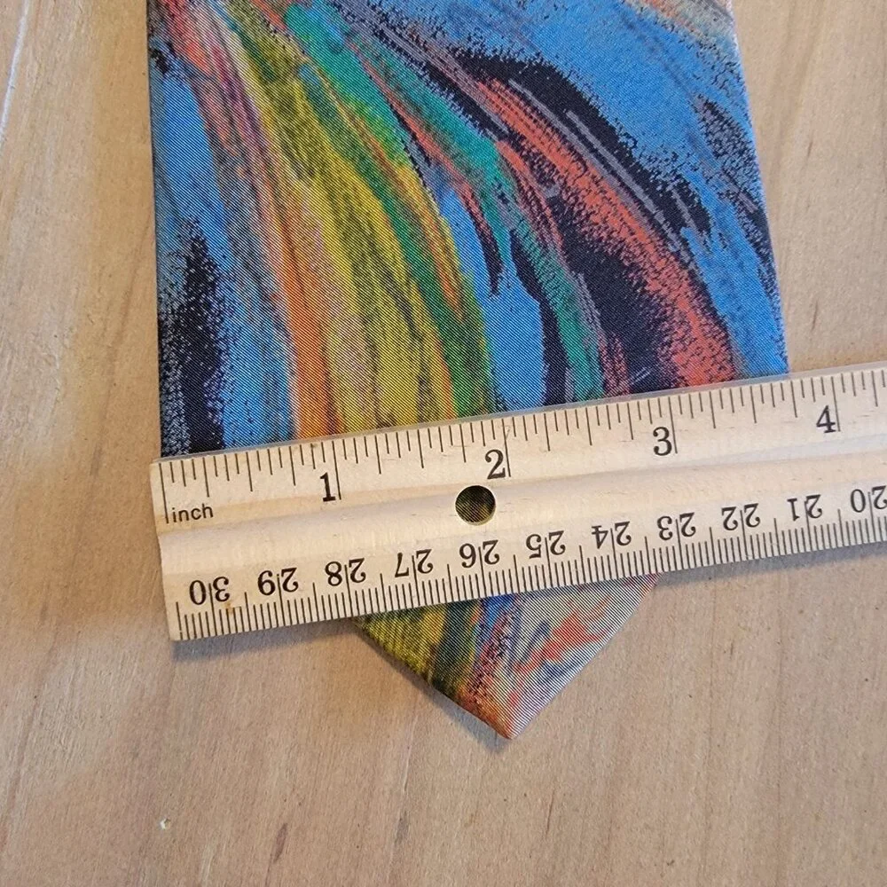 Vintage Bugle Boy Tie Men’s Necktie 90’s Colorful Splatter Print Rainbow USA‎